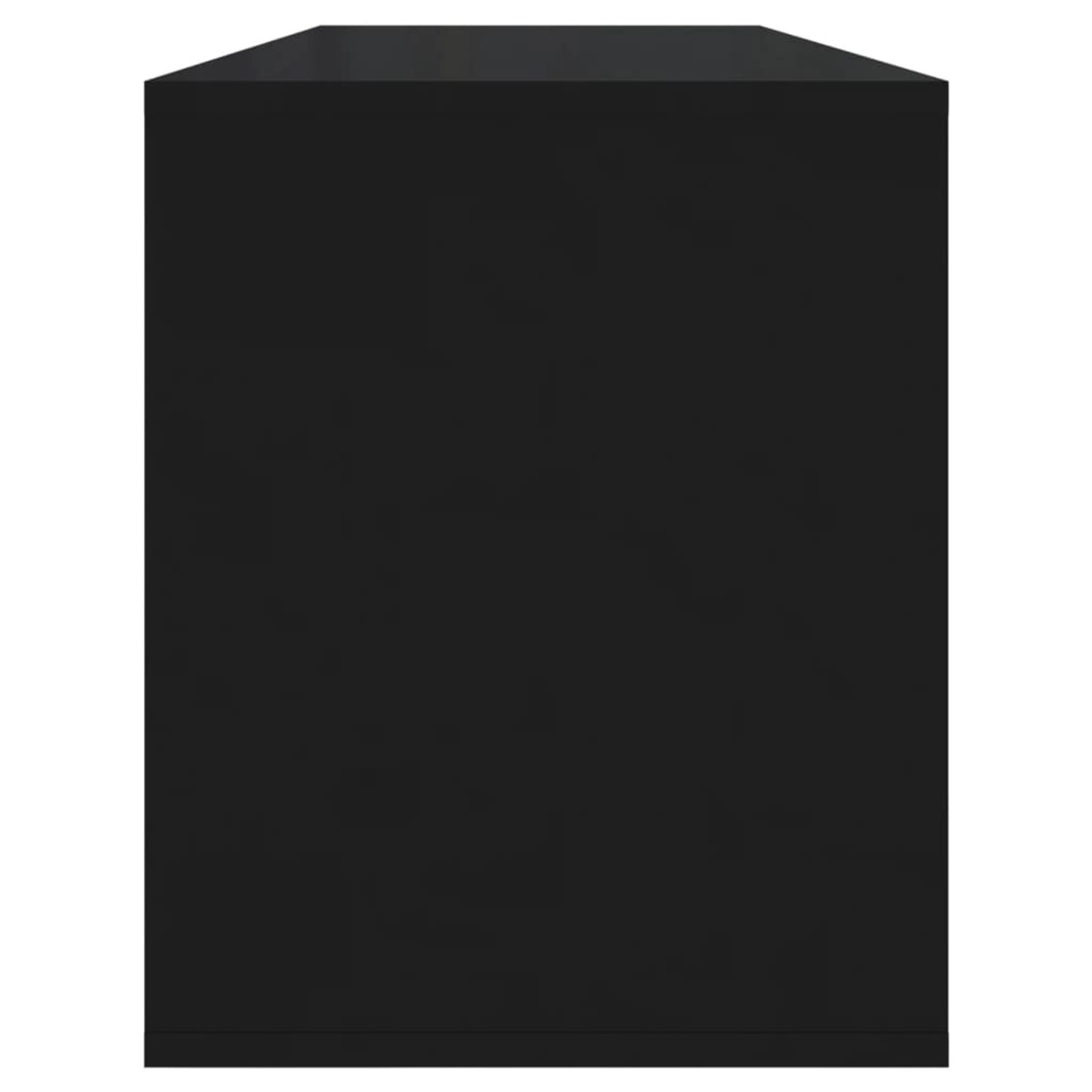 Schwarzer TV-Schrank (130x35x50 cm) aus Holzwerkstoff für Wohnzimmer.