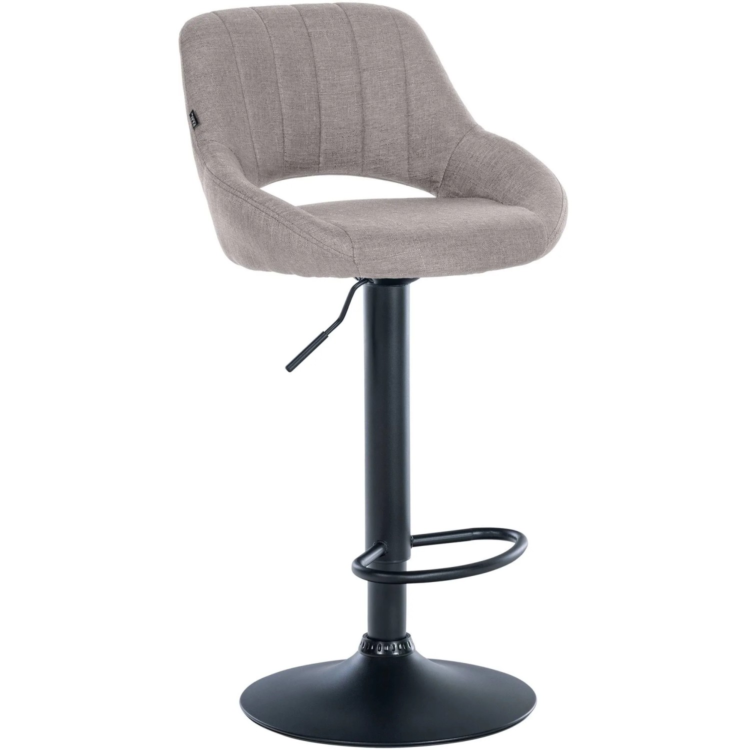 CLP Barhocker Milet Stoff Grau/Schwarz