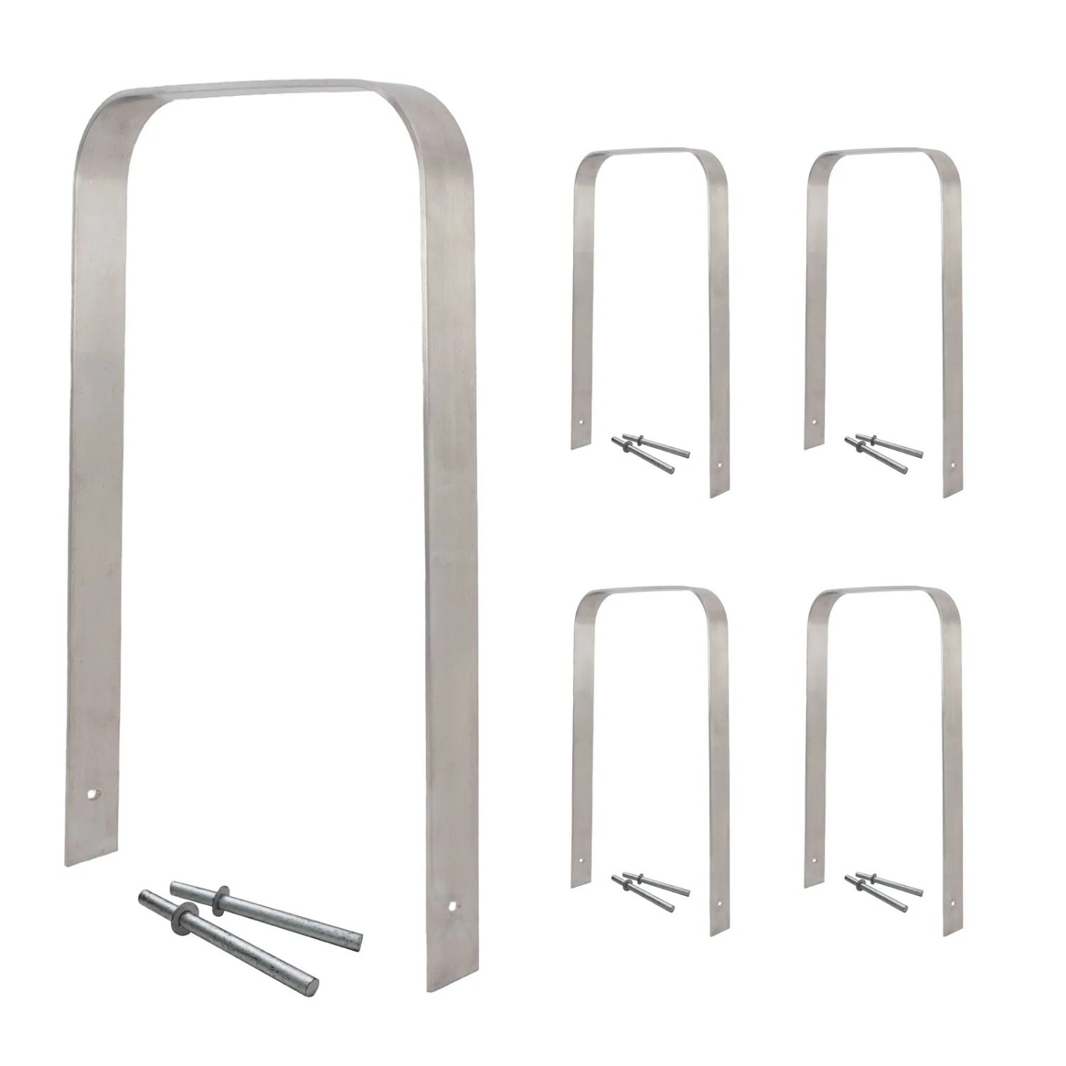 TRUTZHOLM 5x Fahrradanlehnbügel 117x80 cm Edelstahl 13 mm Typ U