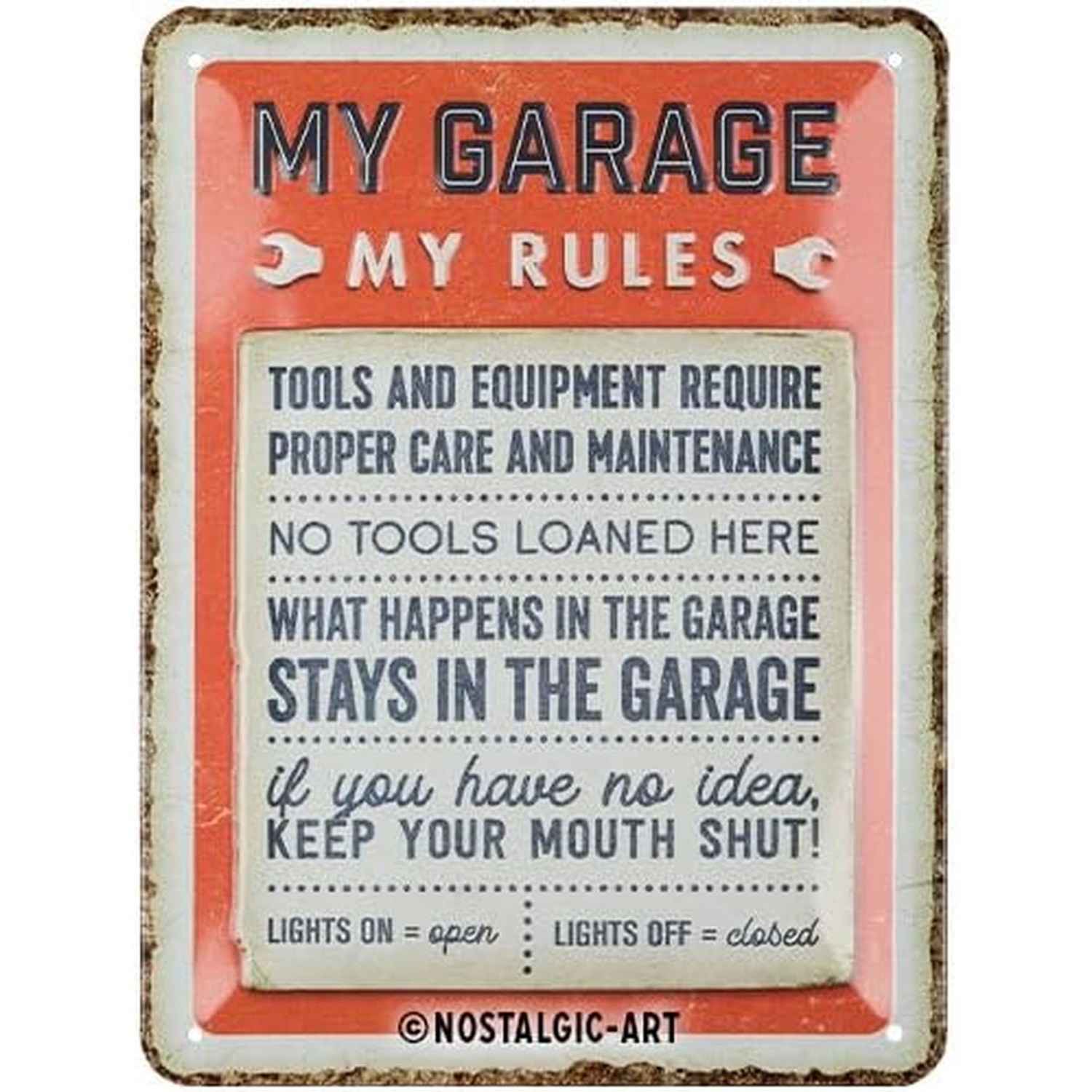 Nostalgic-Art Blechschild 15x20 cm - My Garage, My Rules günstig online kaufen