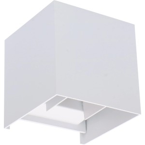 Weiße, eckige LED`s light Außenwandleuchte für stimmungsvolle Beleuchtung im Garten.