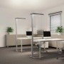 Moderne Arcchio LED Bürostehleuchten Logan in Alu, dimmbar mit Bewegungsmelder im Büro.