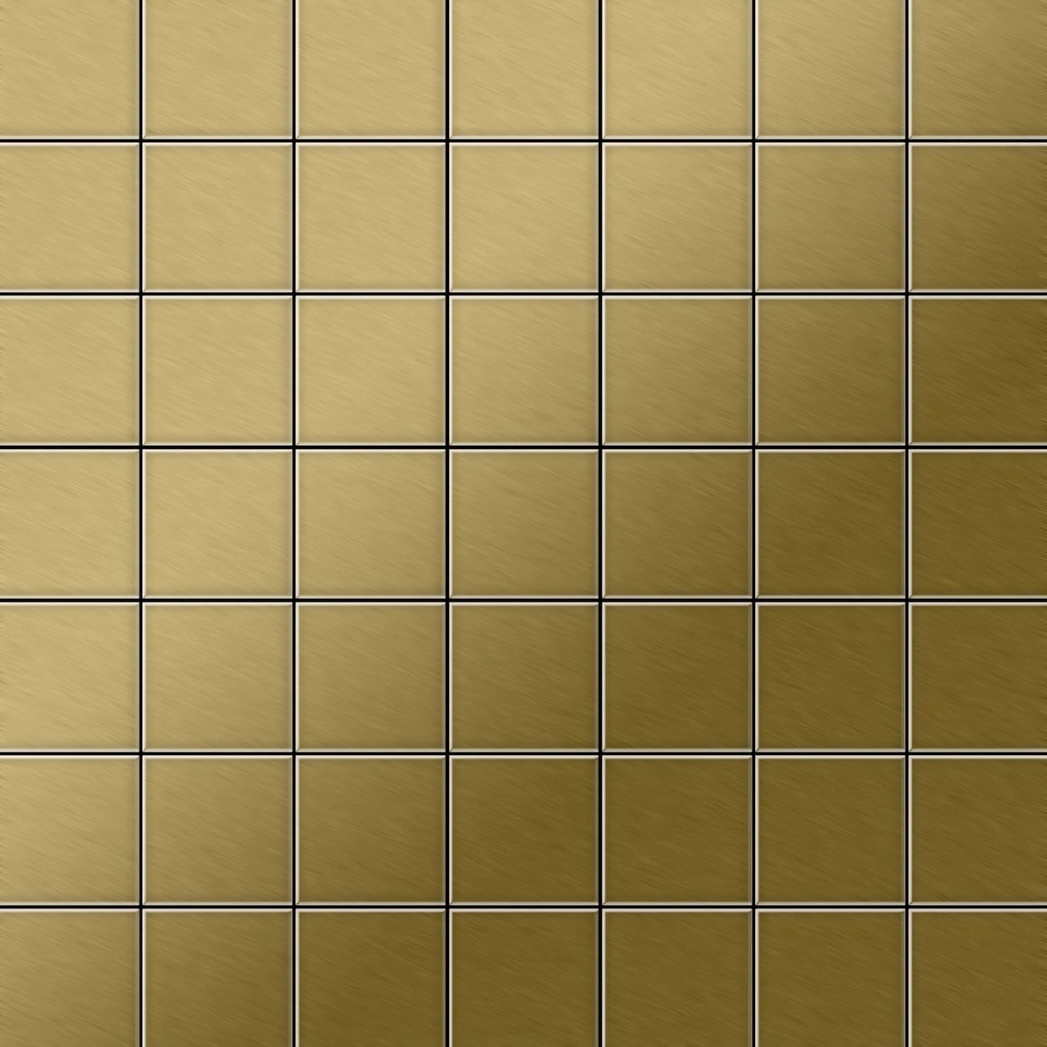 ALLOY Mosaik Fliese Massiv Metall Titan Gebürstet Gold 1,6mm Stark Attica-t günstig online kaufen