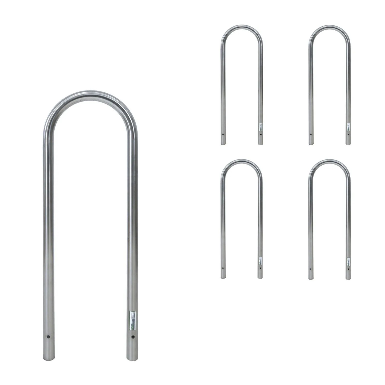 TRUTZHOLM 5x Fahrradanlehnbügel 115 x 41 cm Edelstahl Durchmesser 49 mm Typ U