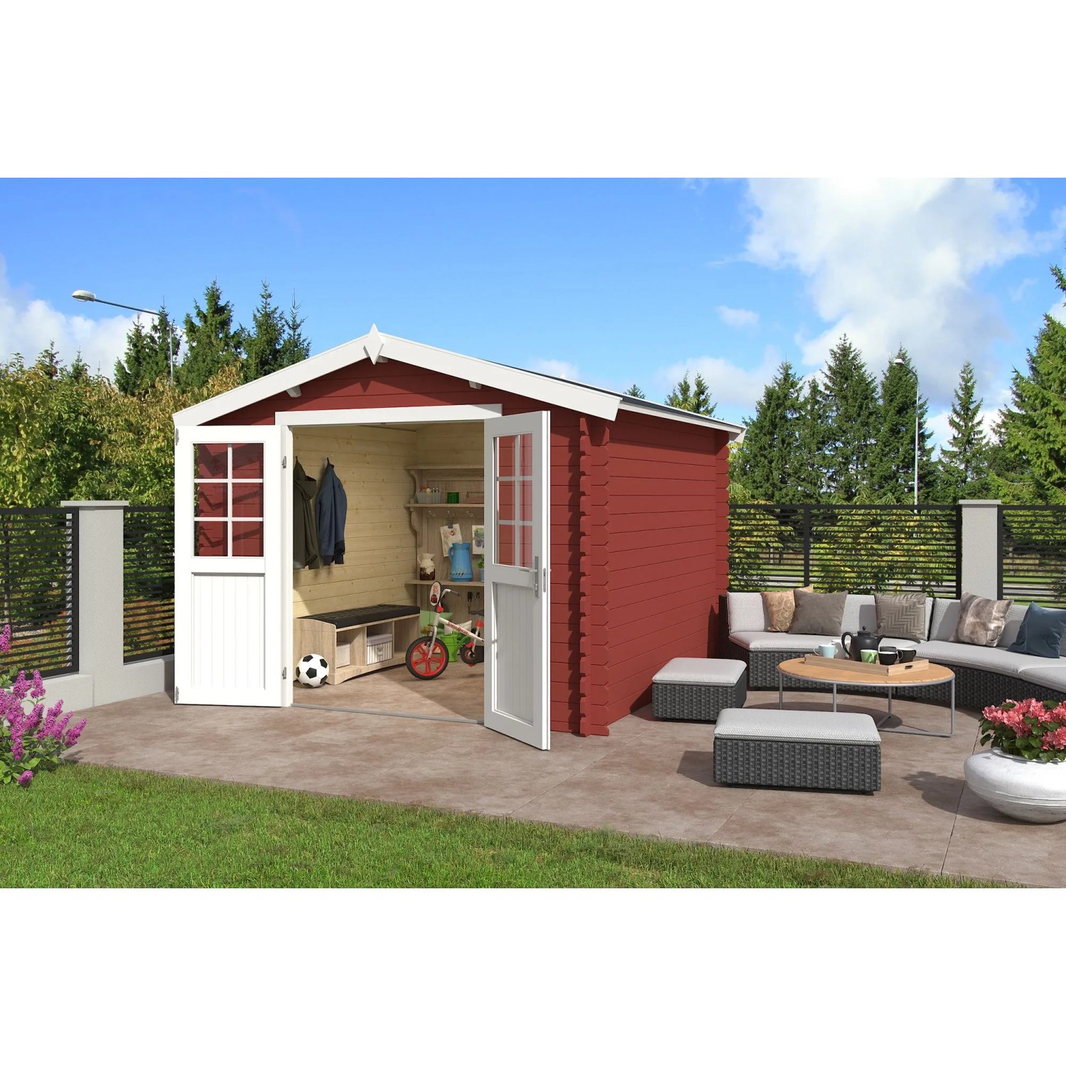 Lasita Gartenhaus Norah 275 Schwedenrot 275 cm x 275 cm