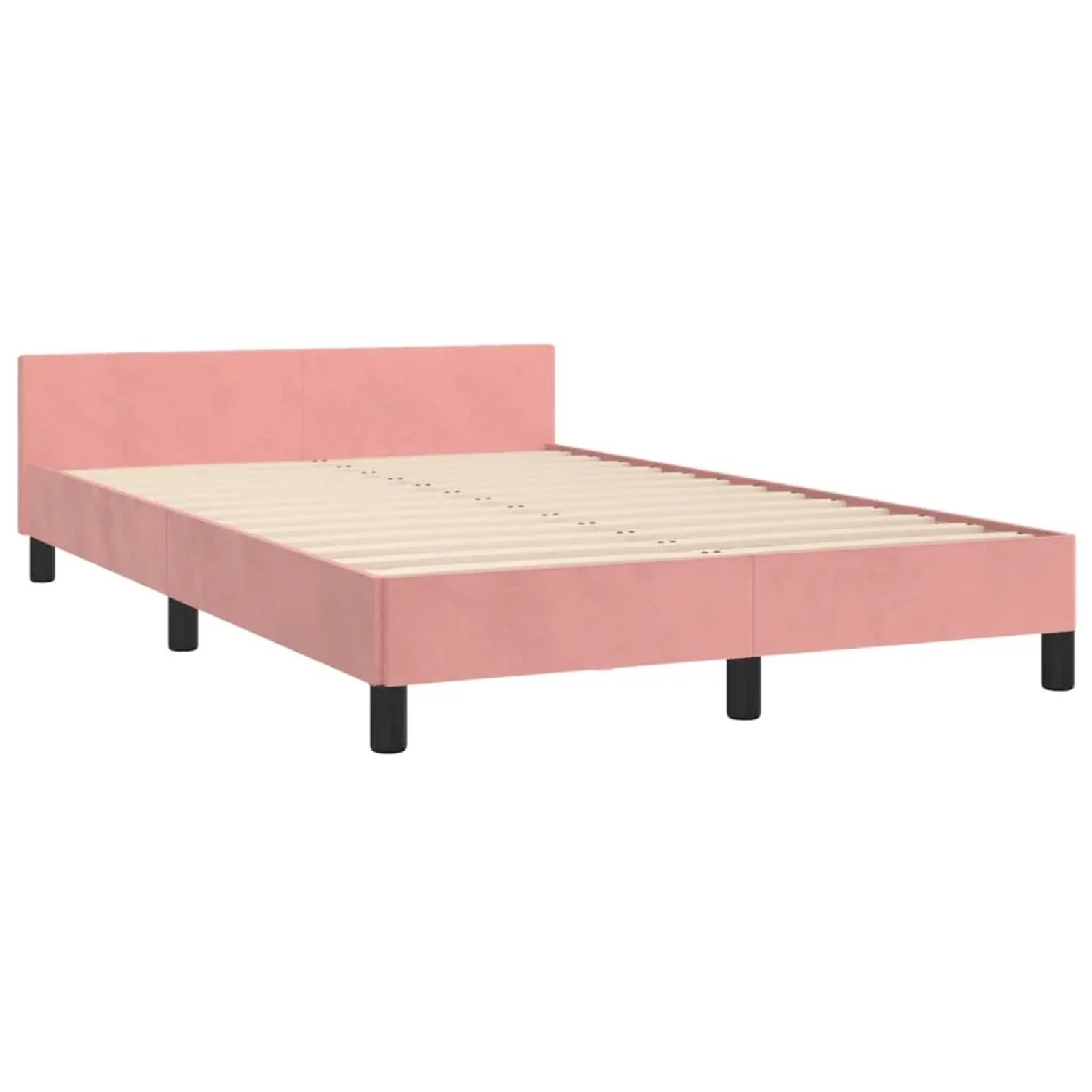 Rosa vidaXL Bettgestell mit Kopfteil, 120x200 cm, Samt.