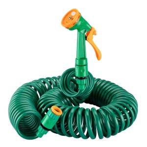 Wiltec Gartenschlauch Spiralschlauch 15M Flexibel Bewässerungsschlauch Garten