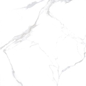 Weiße Bodenfliese Marmore Carrara Feinsteinzeug, 60x60 cm, mit Marmor-Optik.