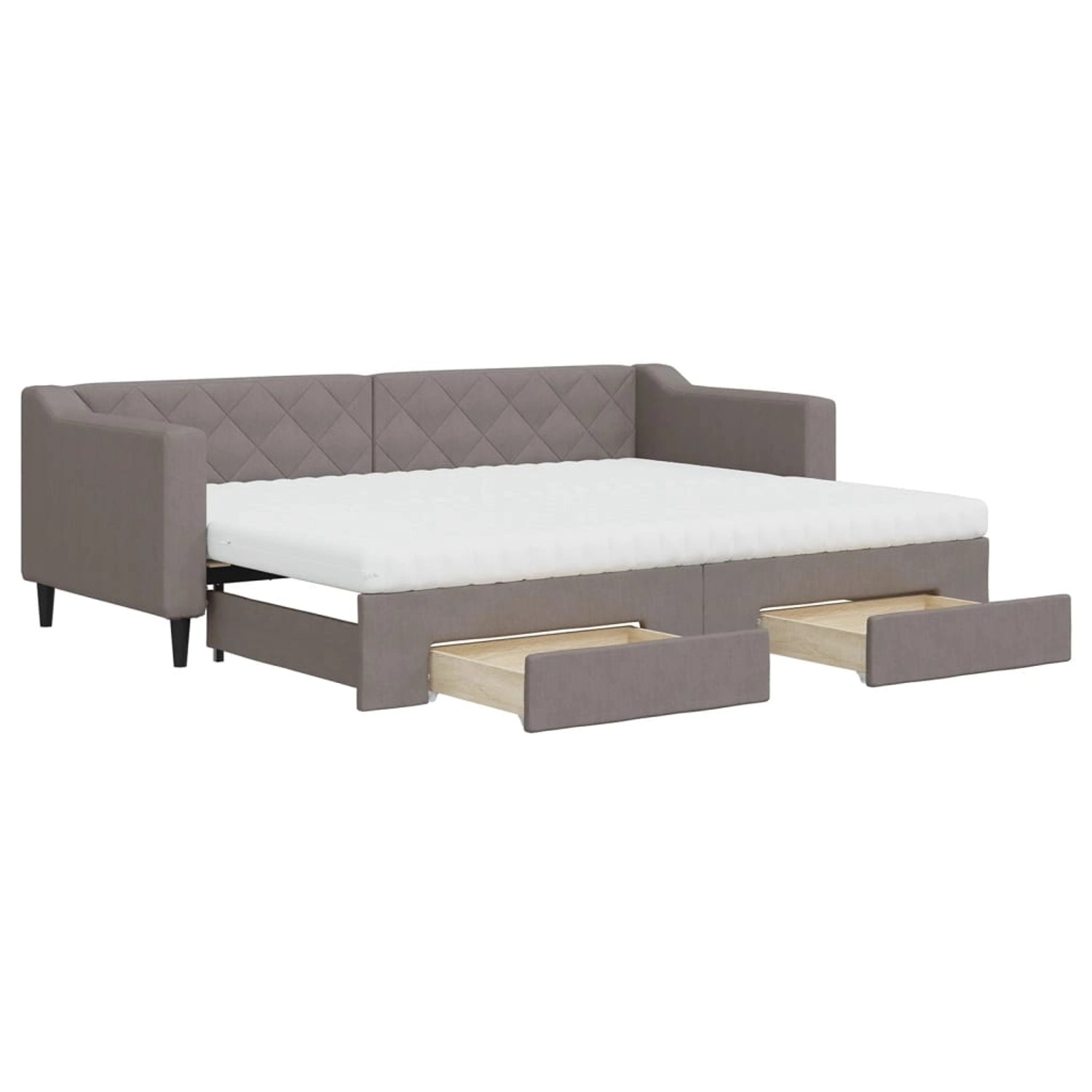 vidaXL Tagesbett Ausziehbar mit Schubladen Taupe 80x200 cm Stoff1846604 günstig online kaufen