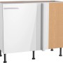 Optifit Eck-Unterschrank Rurik986, 100/65x87x58,4 cm, weiße Glanzfront, mit Tür und Einlegeboden.
