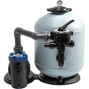 Steinbach Sandfilteranlage SM 14 für Pools bis 70.000 l, mit Pumpe und Manometer.