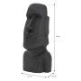 Anthrazitfarbene Moai Figur Rapa Nui (78cm) aus Steinguss für den Garten.