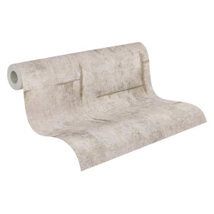 AS Creation Vliestapete Beton Grau-Braun, Rolle 10,05x0,53m, Betonoptik mit Metallic-Effekt.