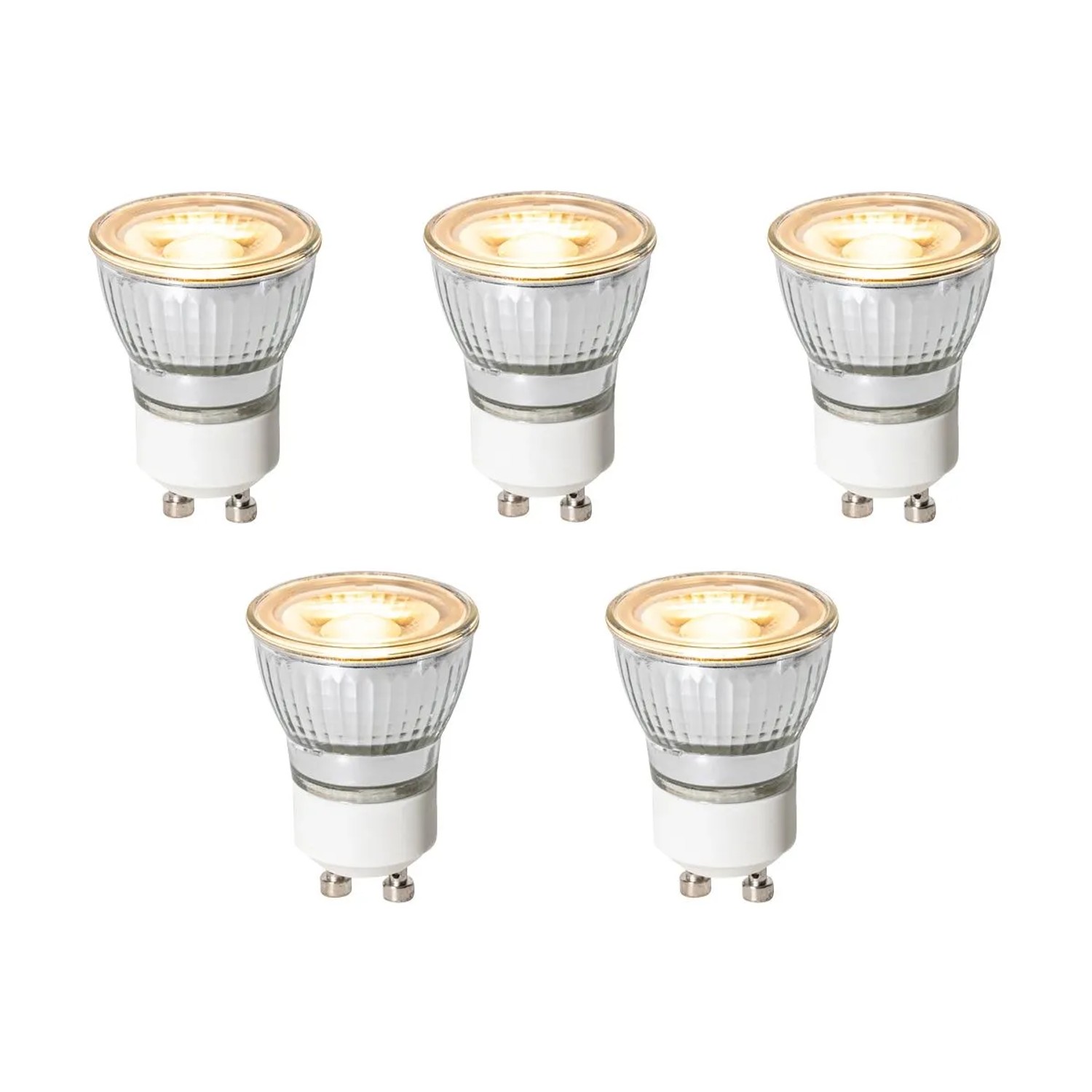 LUEDD Set aus 5 GU10 3 Stufen Dimmbaren LED Leuchtmitteln 35mm 4W 220,m 2700K