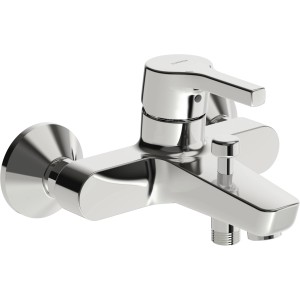 Hansa Paleno Wannenarmatur, Einhebelmischer, Chrom. Wannenfüll- und Brausebatterie.