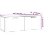 vidaXL Wandschrank, Betongrau, 100x36,5x35 cm, Holzwerkstoff, Büroschrank mit zwei Schubladen.