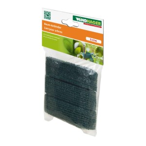 Windhager Baumanbinder, 3 Stück, 3 cm x 3 m, aus grünem Kunststoffgewebe.