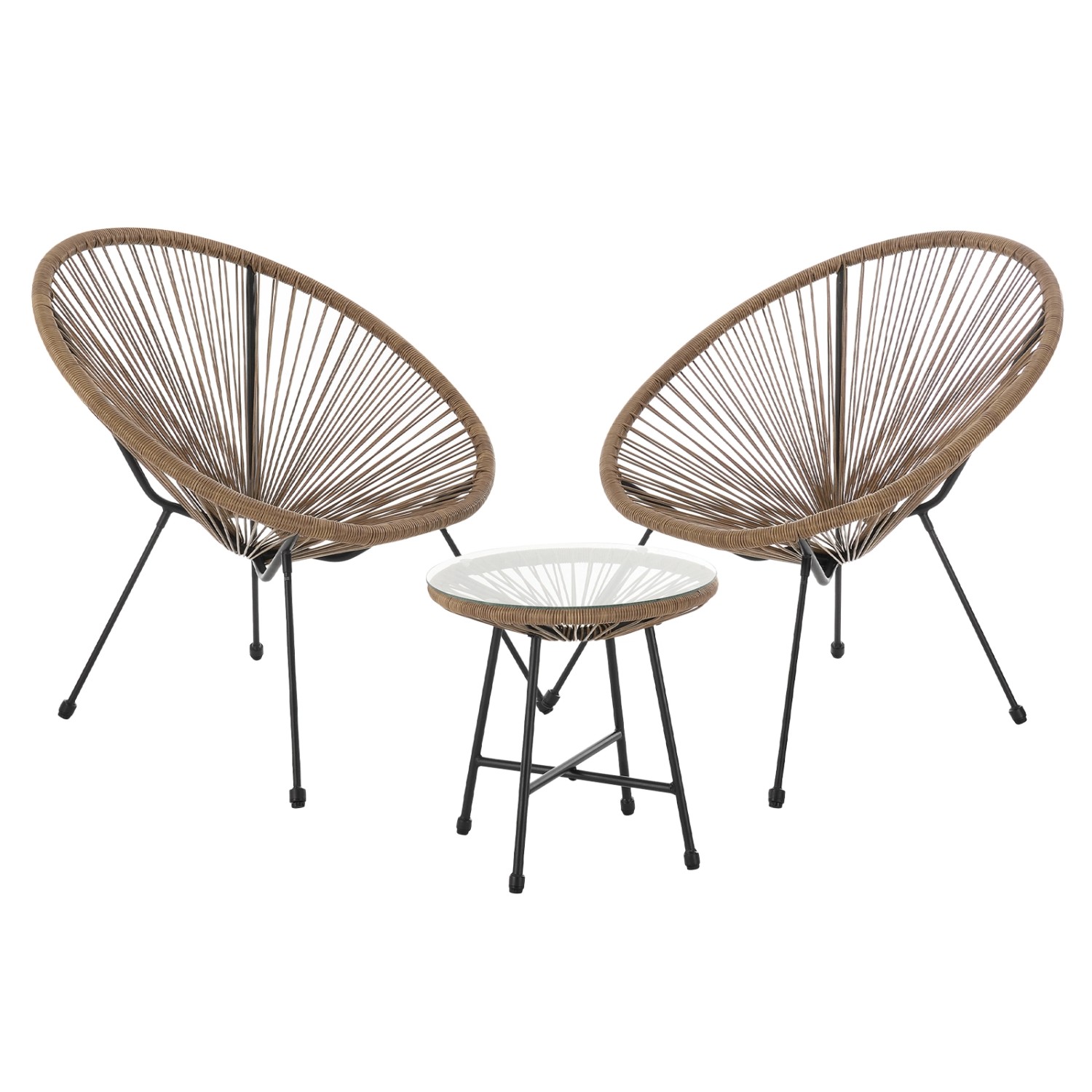 Svita Bali Balkon Möbel Set Lounge Garnitur Relax Egg-Chair Flecht-Design B günstig online kaufen