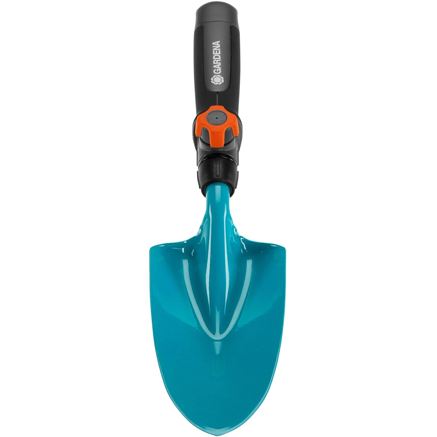 Gardena combisystem Blumenkelle aus Stahl, blaugrün, mit ergonomischem Griff.