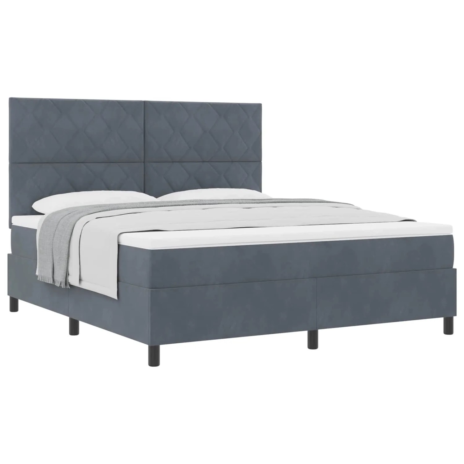 vidaXL Boxspringbett mit Matratze Dunkelgrau 180 x 200 cm Stoff 3339915