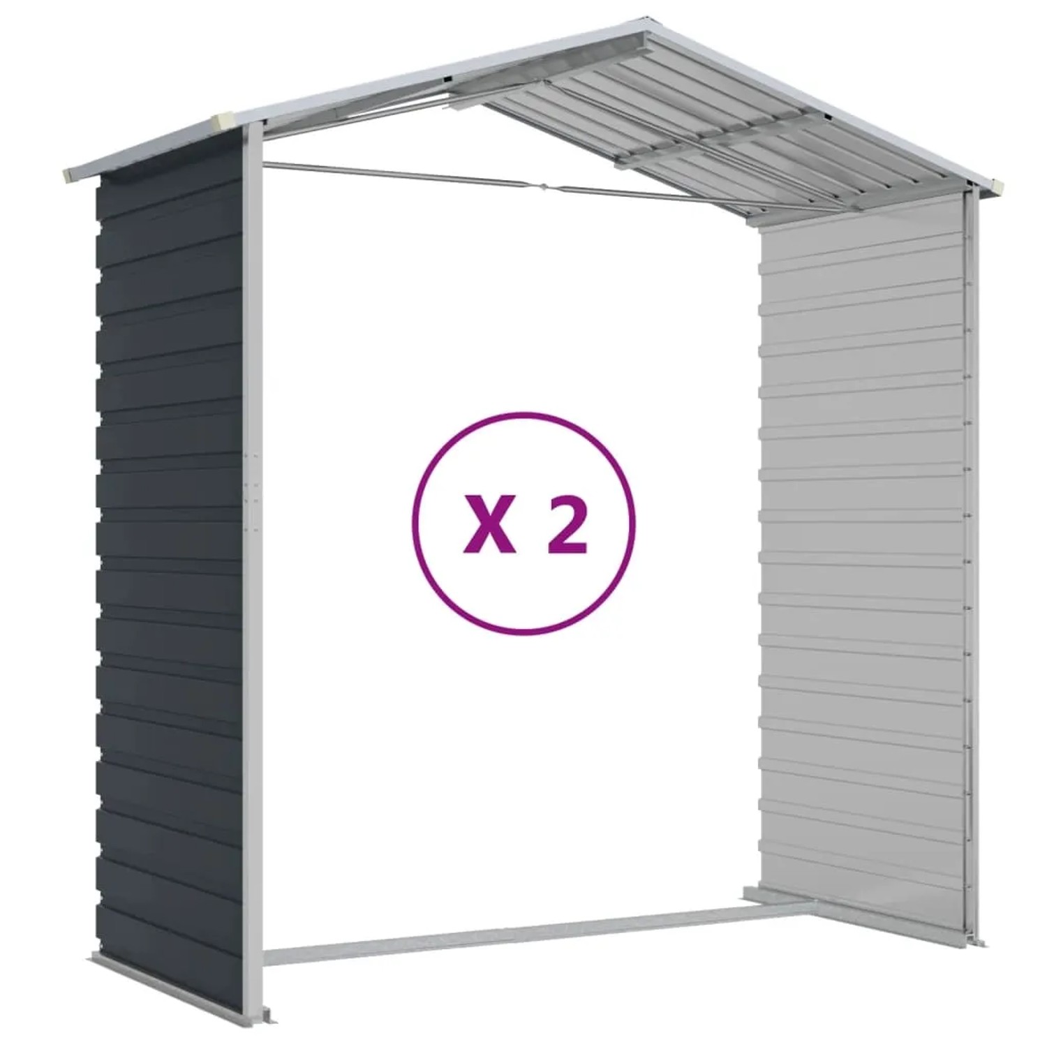 vidaXL Gerätehaus, anthrazit, aus verzinktem Stahl, teilmontiert. Gartenhaus für Werkzeug und Gartengeräte.