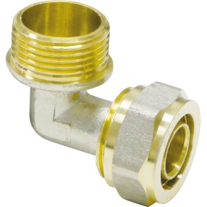 Messing Schraubfitting Übergangsstück 16 mm x R 1/2 Zoll für Pressfittings.