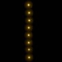 Leuchtende warmweiße LED-Lichterkette mit 2000 LEDs, 200m lang, auf schwarzem Hintergrund. Ideal für Innen- & Außenbereich.