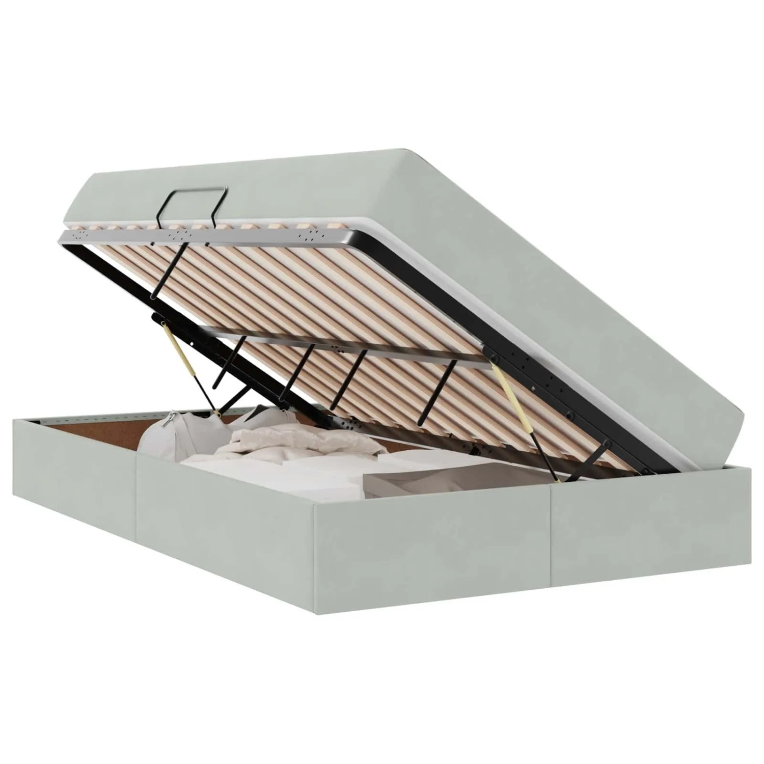 vidaXL Stauraumbett mit Matratze Hellgrau 120 x 200 cm Samt 3399712 günstig online kaufen