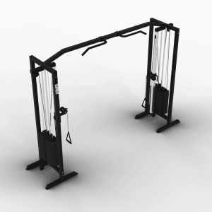Schwarzer Suprfit Hallador Kabelzugturm 216cm für vielseitiges Krafttraining und Heimfitness.