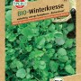 Samenpackung Sperli Bio Winterkresse Barbarakraut mit grünen Blättern.