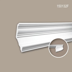 Flexible, weiße PROFHOME Eckleiste/Stuckleiste aus Polyurethan, 200 cm lang.
