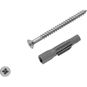 LUX Allzweckdübel mit Schraube, 6x33 mm, 50er Set für Beton und Ziegel.