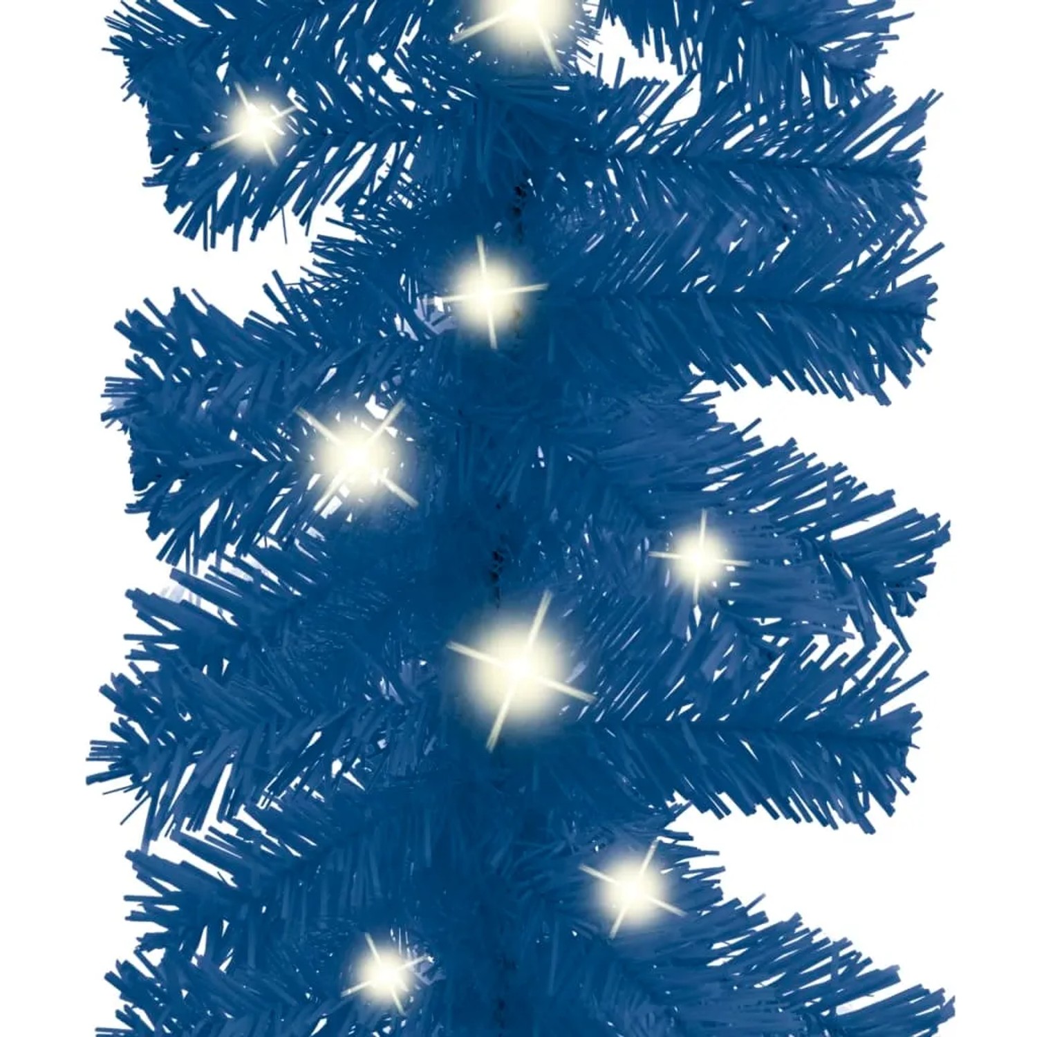 Dichte, blaue 10m LED Weihnachtsgirlande aus PVC mit hell leuchtenden Lichtern für festliche Dekoration.