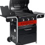 Char-Broil Gas2Coal 330 Kombigrill mit 3 Brennern und Seitenkochfeld.