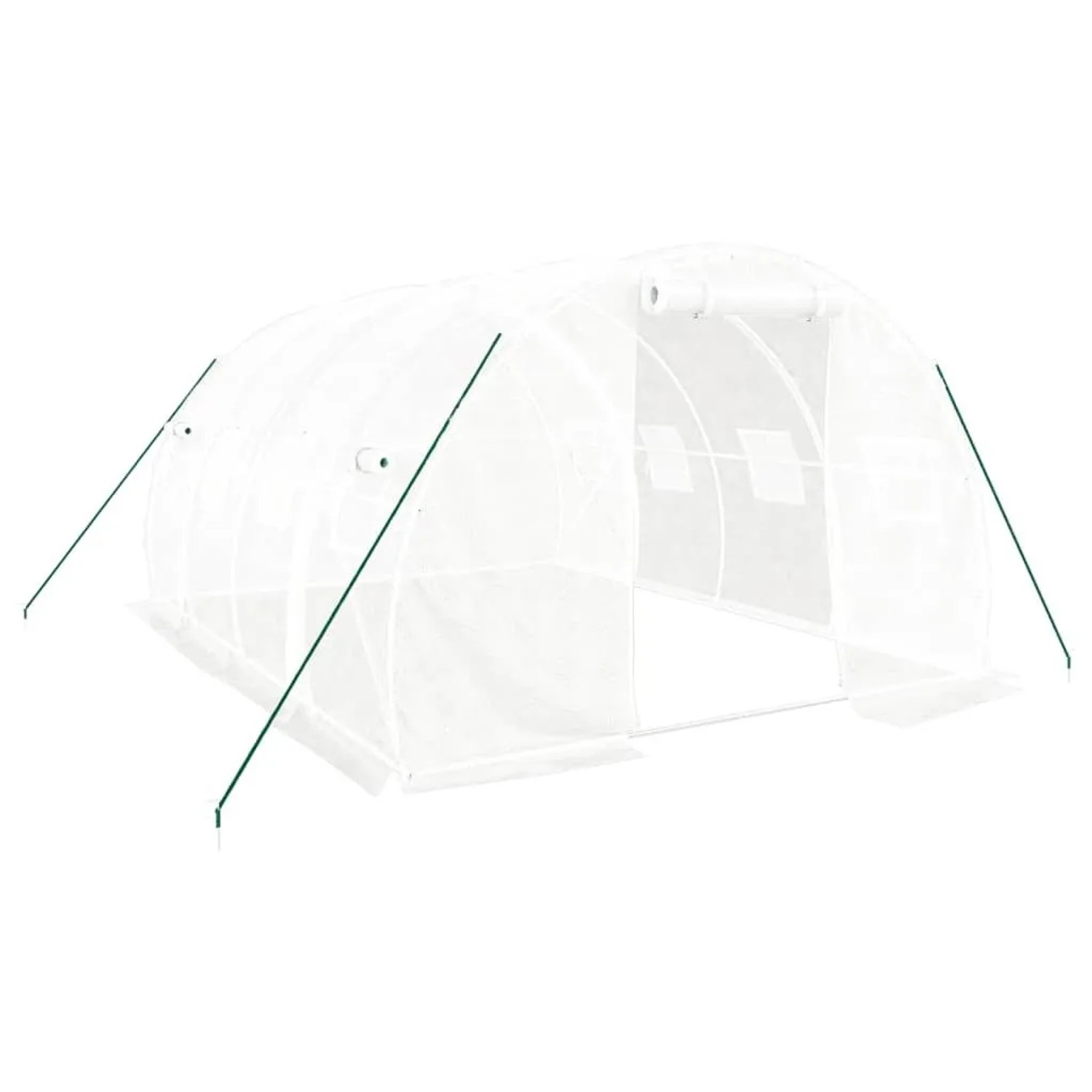 vidaXL Gewächshaus mit Stahlrahmen Weiß 12 m² 4x3x2 m 3188050