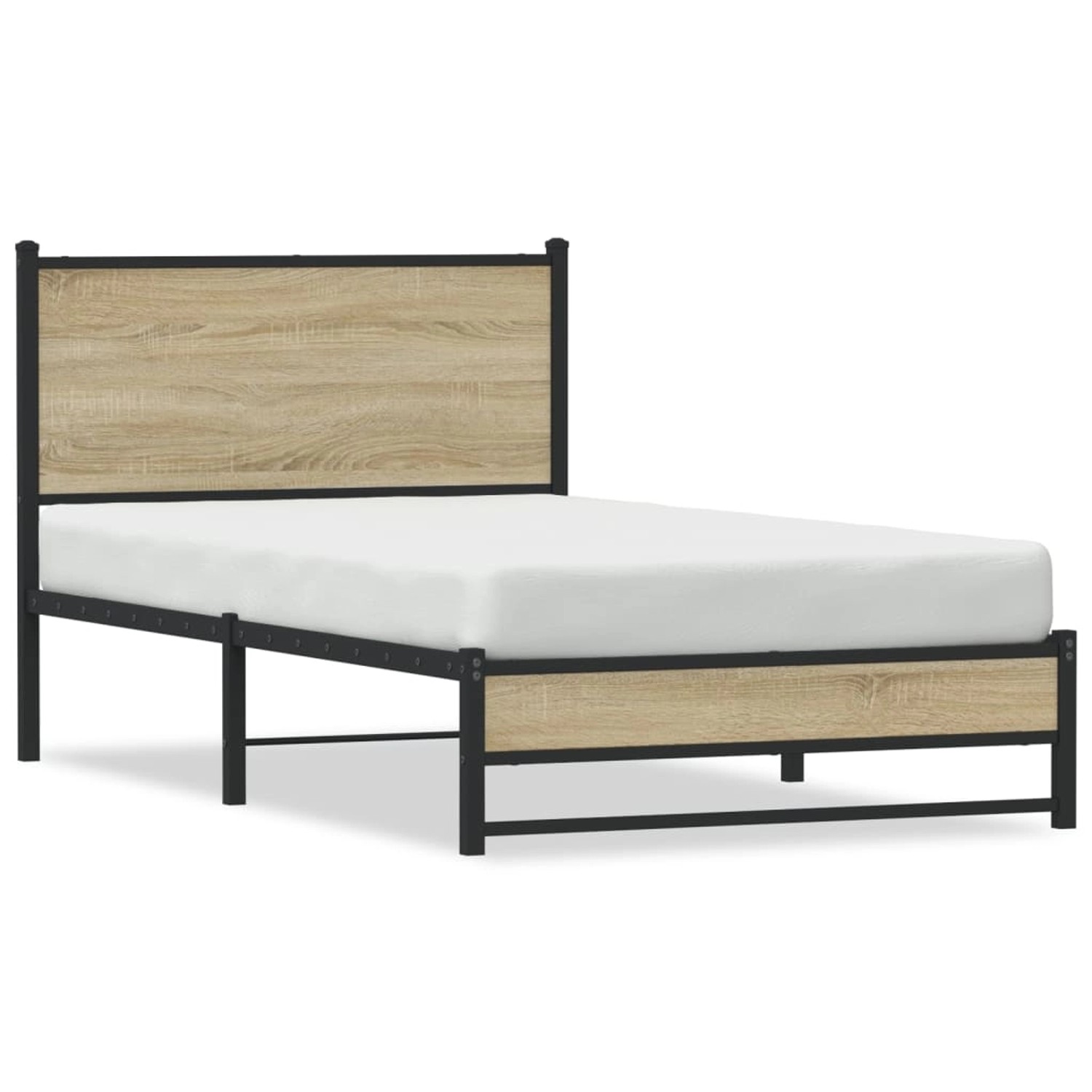 vidaXL Metallbett ohne Matratze Sonoma-Eiche 100x200 cm 4007881 günstig online kaufen