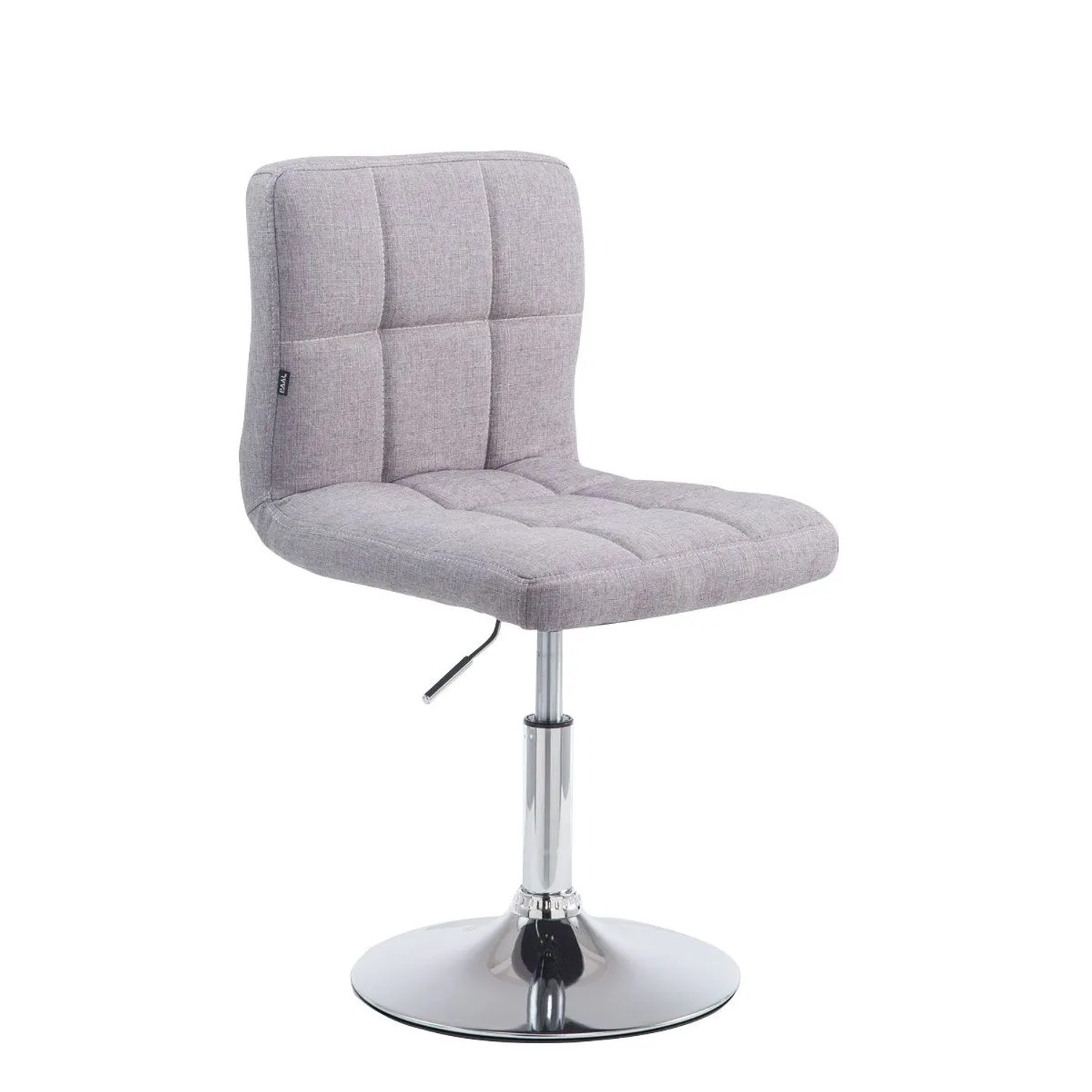 DELUKE Palma Barhocker BANGKO Stoff Grau 44x49x74cm Barstuhl Höhenverstellbar Mit Lehne Drehbar Tresenhocker Tresenstuhl