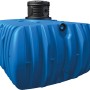 Blauer 4rain Flachtank 5000 l für die Regenwassernutzung im Garten, mit begehbarem Deckel.