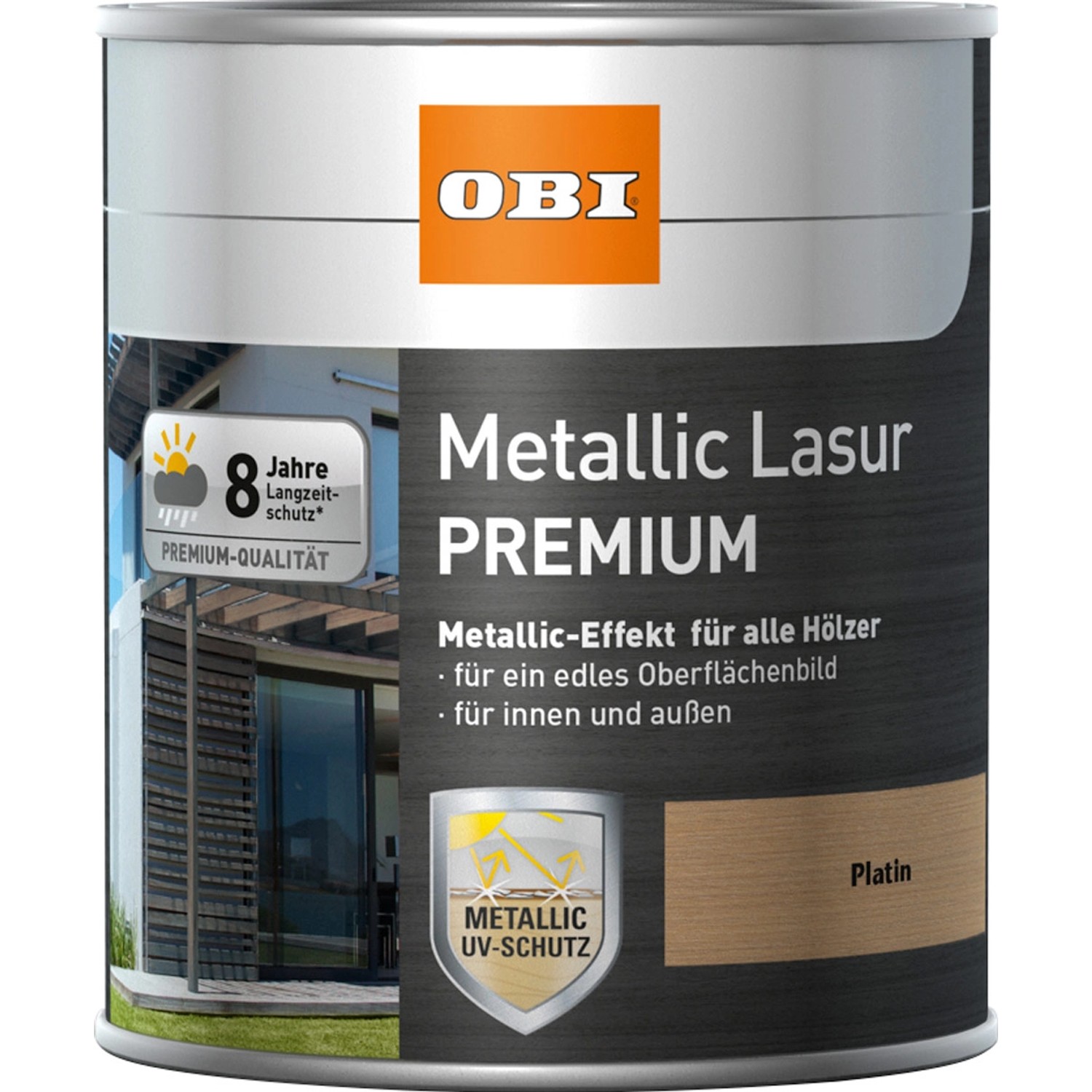 OBI Metallic Lasur Premium Platin 2,5 l
