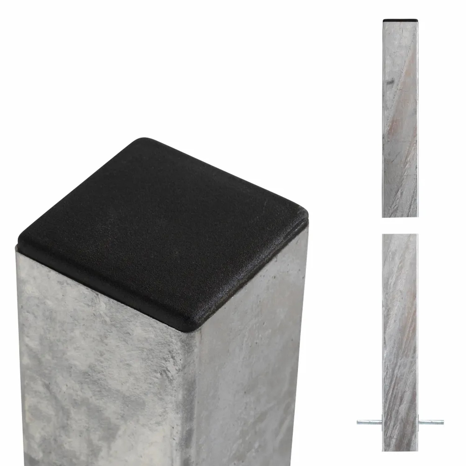 Zaunpfosten Stahl feuerverzinkt 8 cm x 8 cm x 268 cm