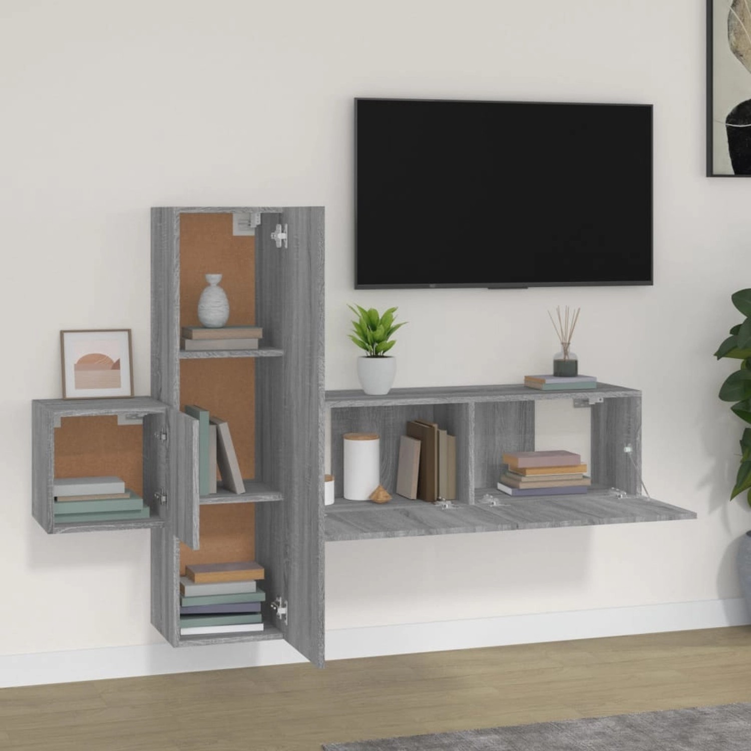VidaXL 3-tlg. TV-Schrank-Set Grau Sonoma Holzwerkstoff  Modell 12 günstig online kaufen