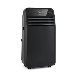 Schwarze, mobile Klarstein Klimaanlage Metrobreeze New York Smart 12k mit Display.