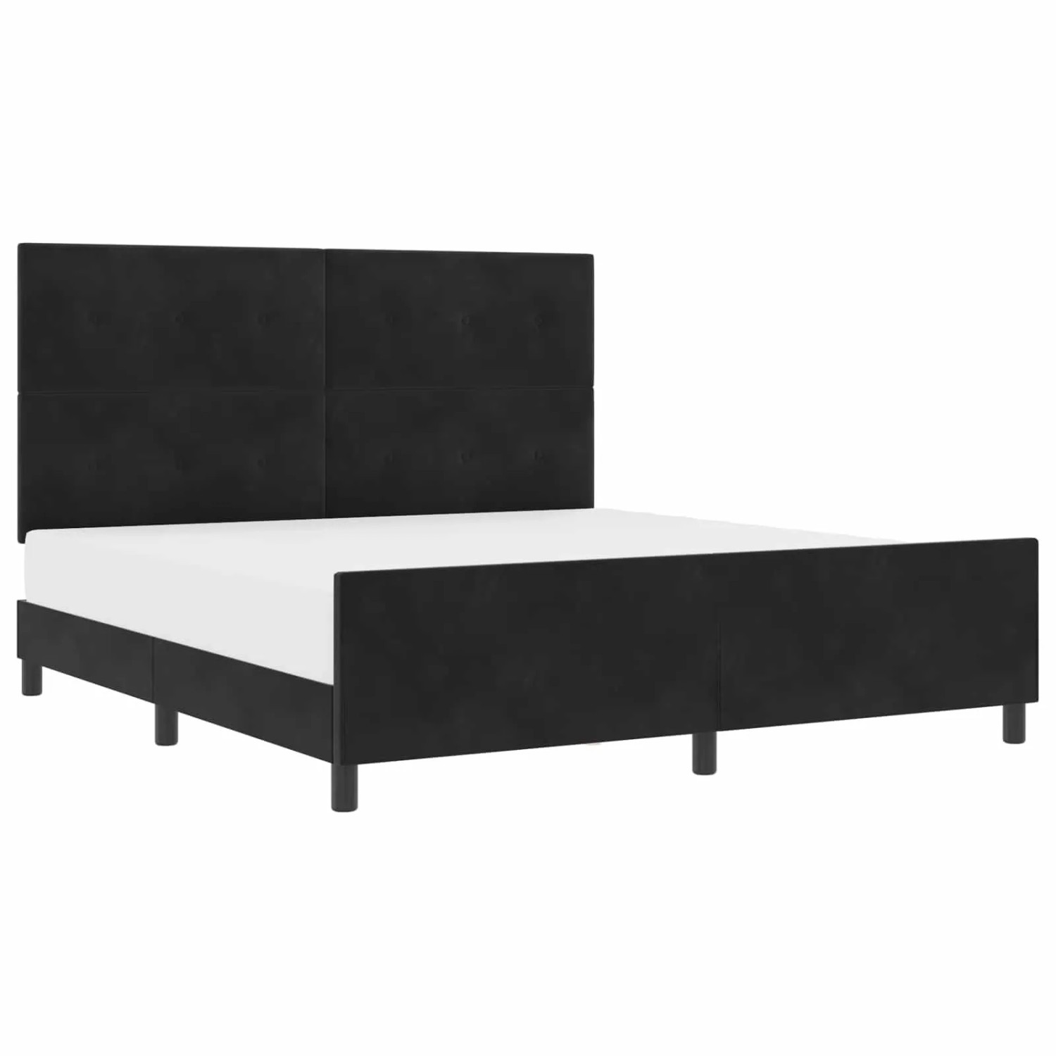 vidaXL Boxspringbett mit Kopfteil Schwarz 180 x 200 cm Samt 3344959