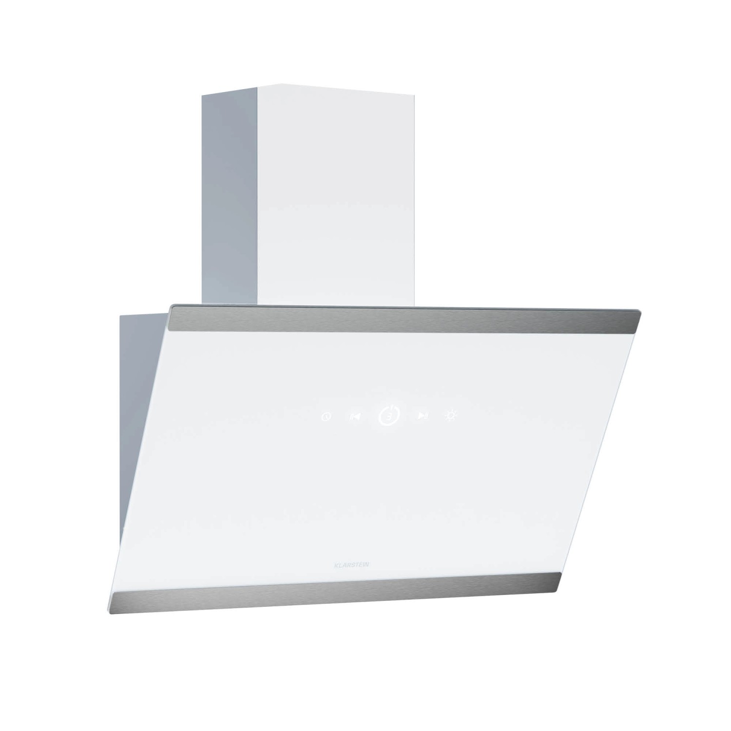 Klarstein FlashLine Dunstabzugshaube A++ 524m³/h 3 Stufen Touch LED Abluft/Umluft 100W Weiß