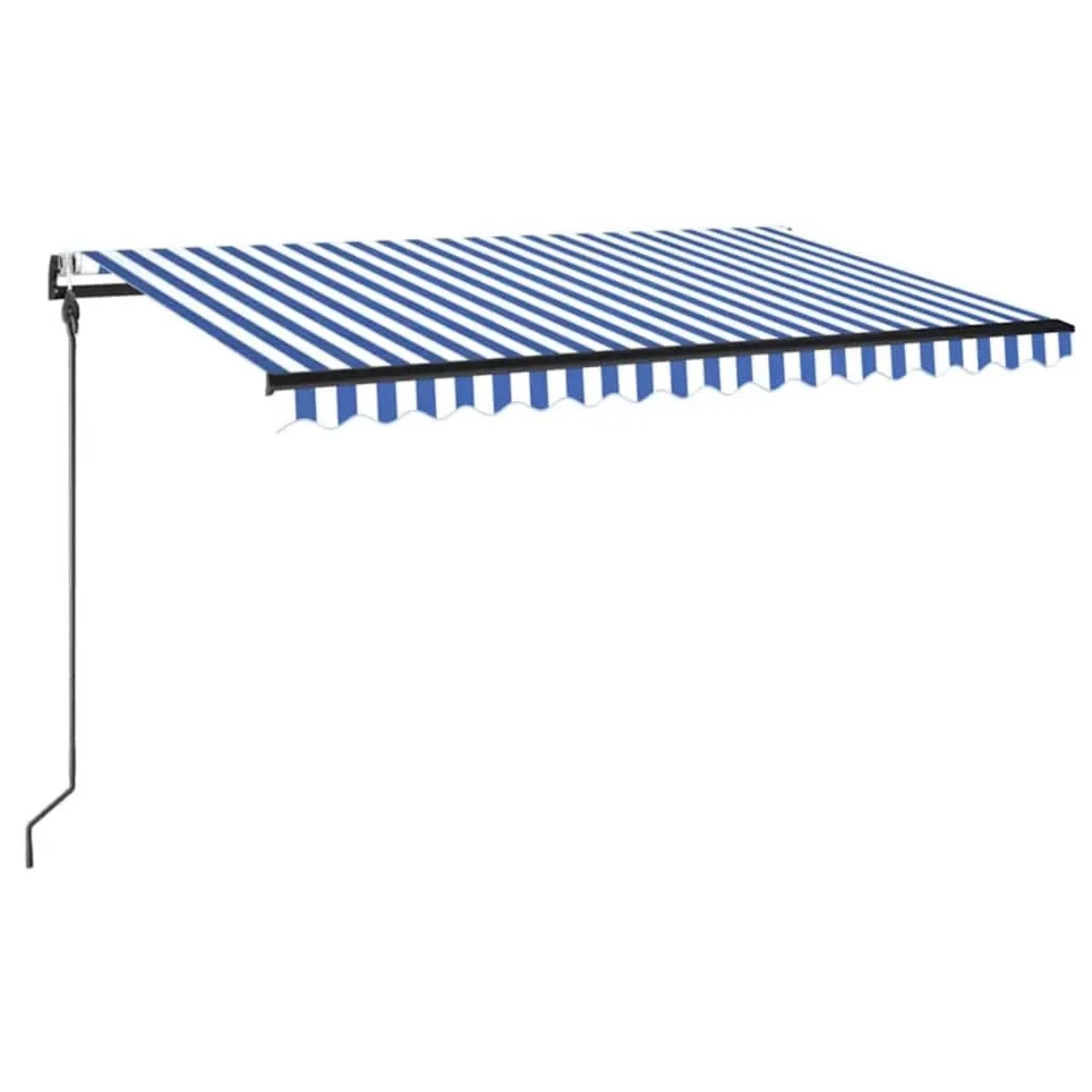 vidaXL Automatische Markise mit LED Windsensor 450x300cm Blau und Weiß 3069131