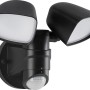 Telefunken LED-Außenstrahler mit Bewegungsmelder, 2-flammig, 1000lm, Schwarz.