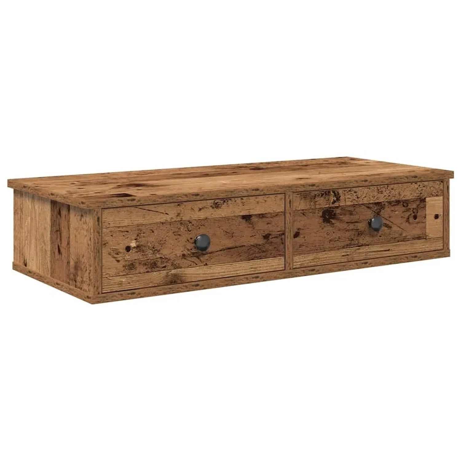vidaXL Wandregal mit Schubladen Altholz-Optik 80x31x17cm Holzwerkstoff 859957