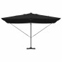 Schwarzer vidaXL Ampelschirm Roma, drehbar und UV-beständig, für Garten und Terrasse.