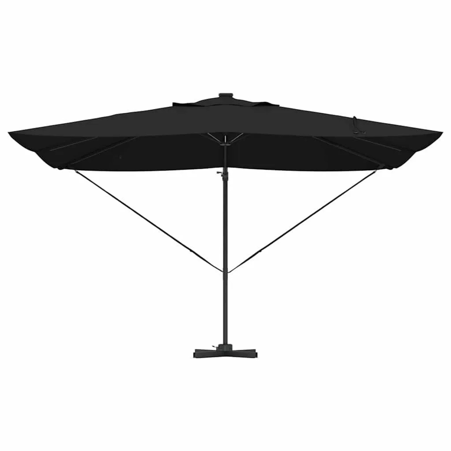 Schwarzer vidaXL Ampelschirm Roma, drehbar und UV-beständig, für Garten und Terrasse.