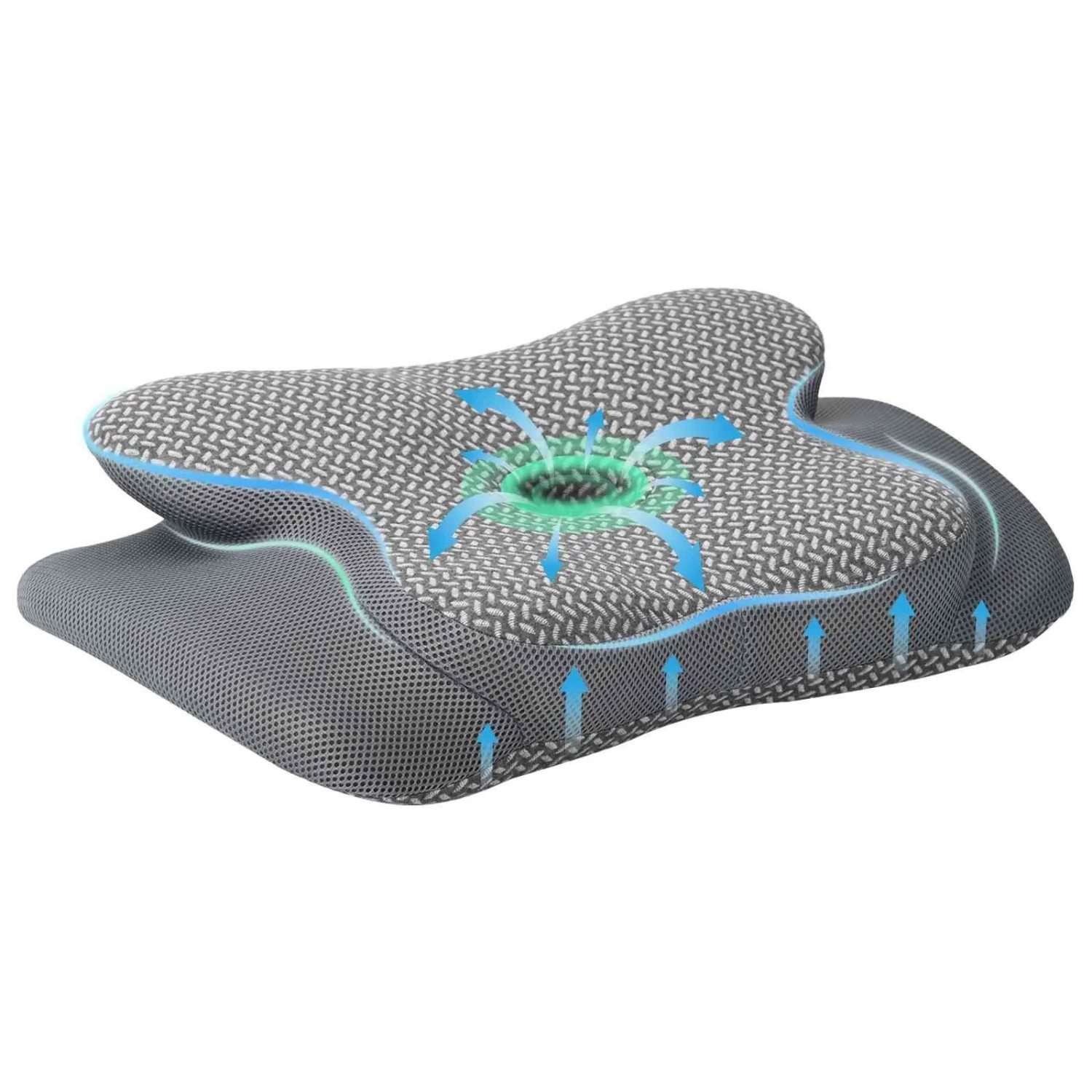 vidaXL Kopfkissen mit Kissen Grau 60 x 37 x 13 cm Polyester 42012693